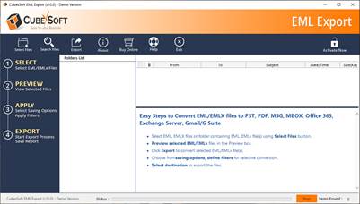 launch EML Messages to MHT Transfer Tool