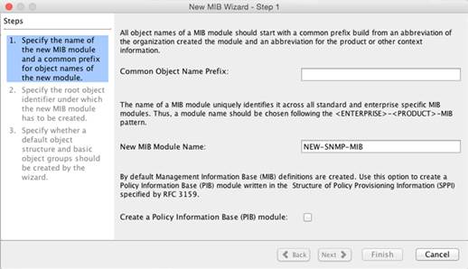 MIB Designer New MIB Wizard Step 1