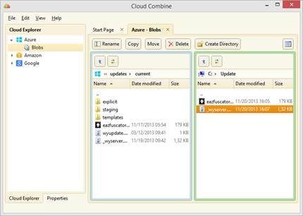 Cloud Combine in double-panel mode