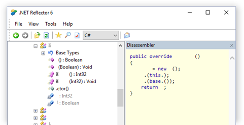 The decompiled code of obfuscated application