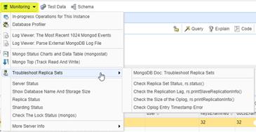 Monitoring drop menu