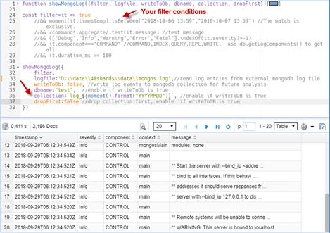 MongoDB log parser