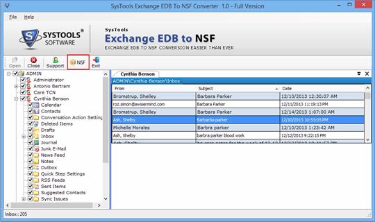 convert EDB into NSF